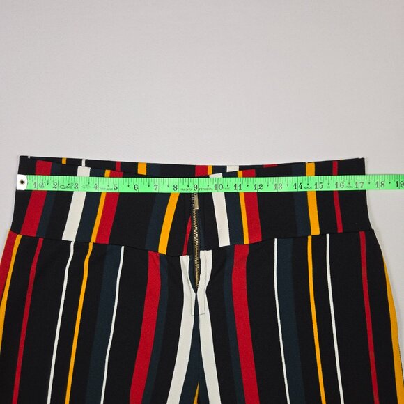 Fashion Nova 1X High Rise Wide Leg Pants Multicolor Stripe Zip Front Stretch - Picture 8 of 12